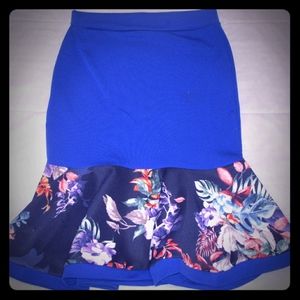 Peplum royal blue skirt